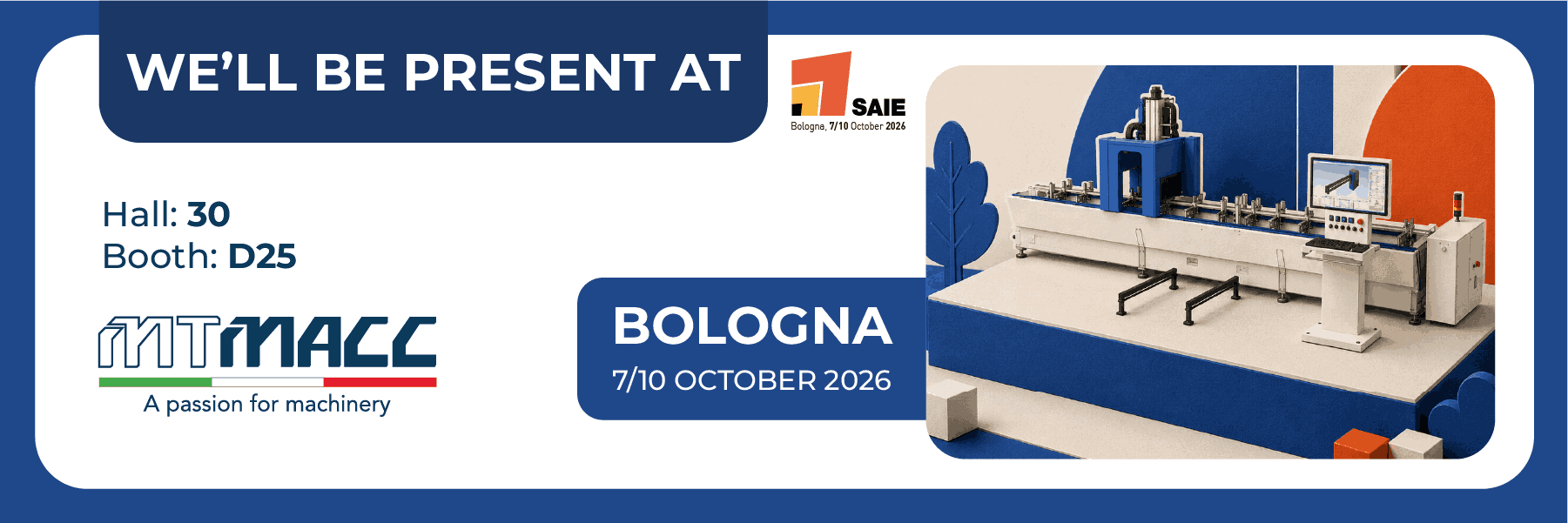 Saremo presenti al SAIE 2026 di Bologna: vi aspettiamo!